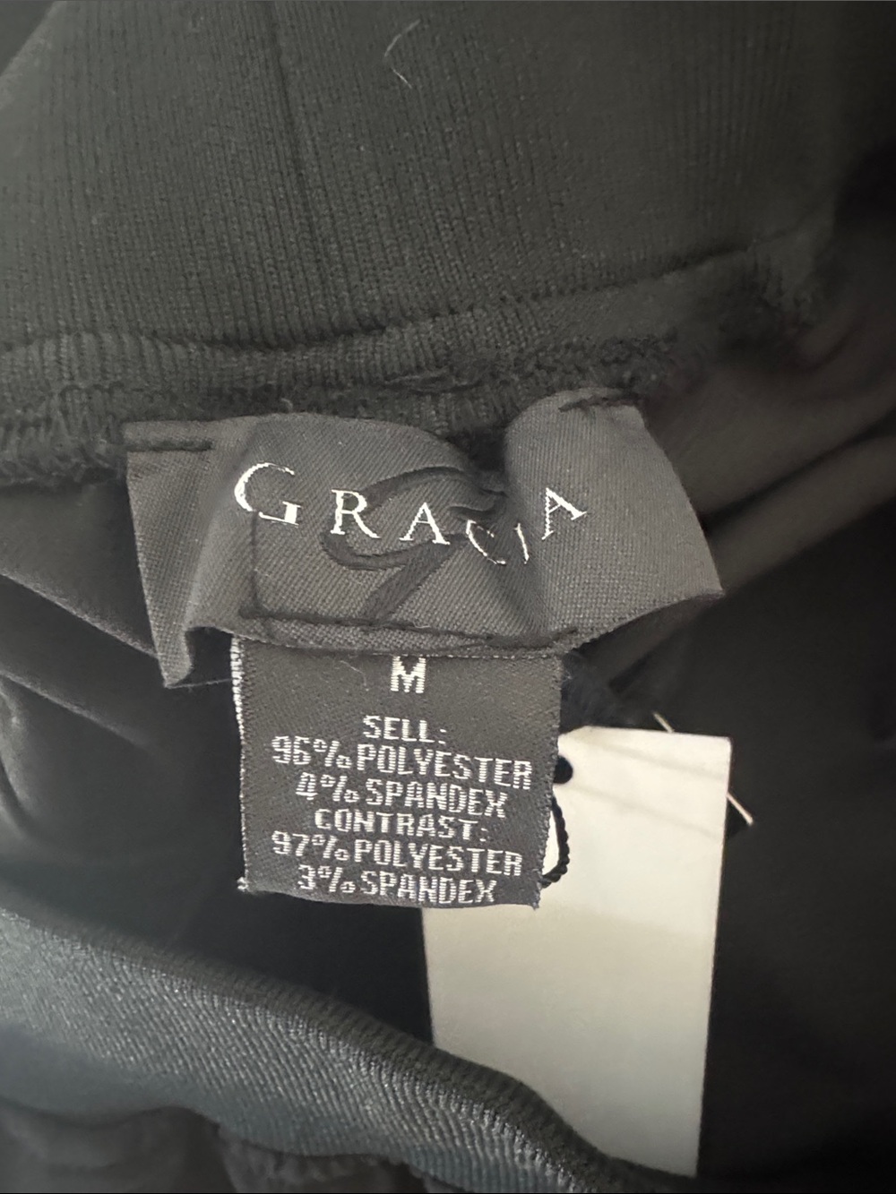 #304 GRACIA Black Women's M Stretch Dressy Pants w Gold Button Hem NWT - Picture 6 of 6